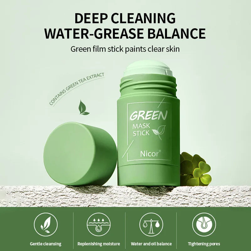 Green Tea Mask Face Clean GreenTea Mask Stick Deep Moisturizing Shrink Pores Blackhead Acne Facial Film Korean Skin Care Product