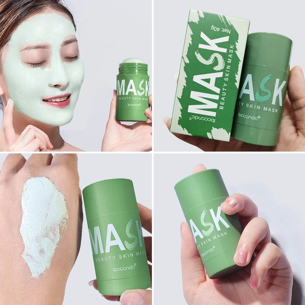 40g Face Clean Mask Green Tea Extract Cleansing Stick Deep Moisturizing Remove Blackhead Film Smear Refreshing Oil Control Mask