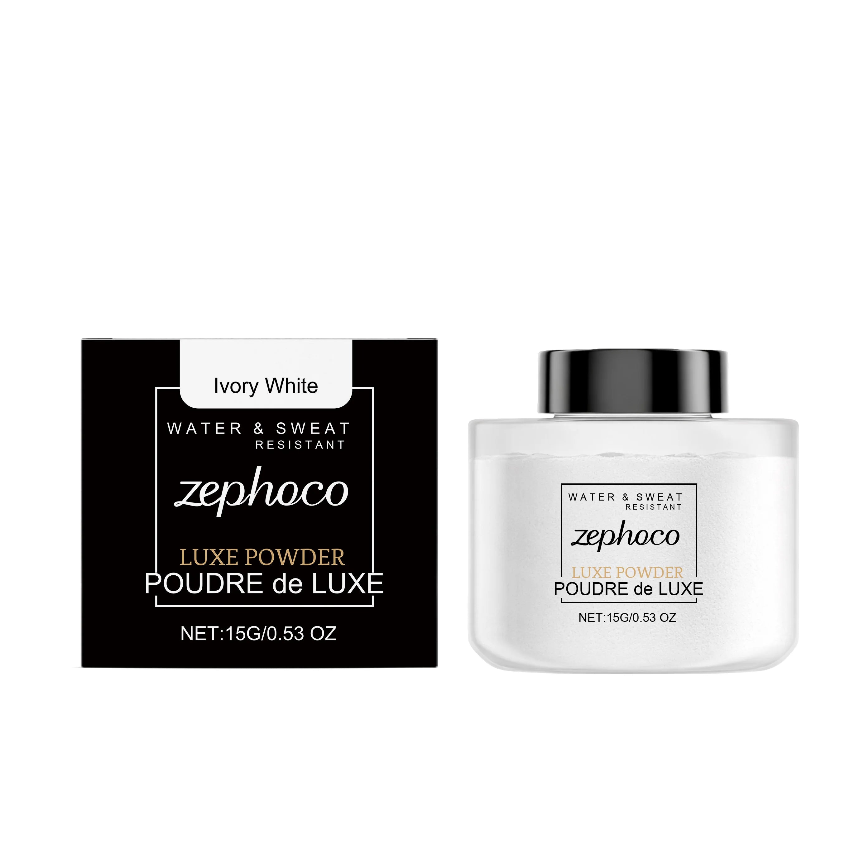 Ivory white matte setting loose powder, clear and long-lasting, creates a soft matte finish, lightweight setting loose powder
