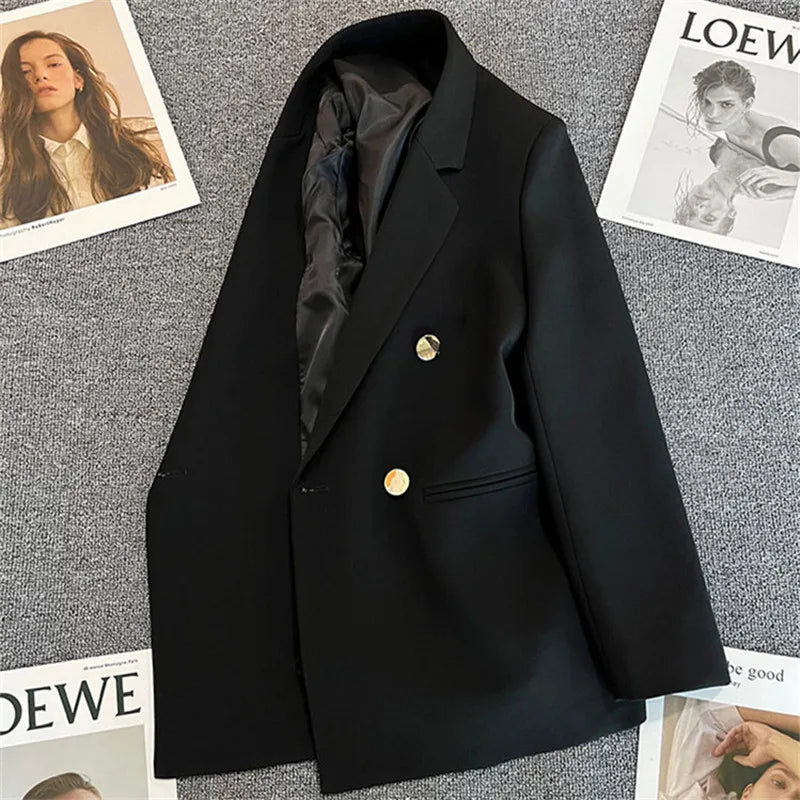 Office Blazers For Women 2023 Casual Fashion Long Sleeve New White Black Single Button Jackets Coats Blazer