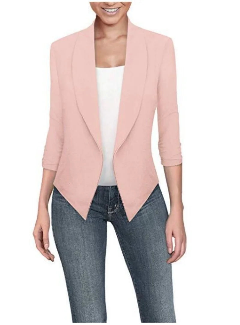 Big Size Slim Women Blazers Fashion 2022 Spring Jacket Female Work Office Solid Pocket Notched Blazer Feminino Coat
