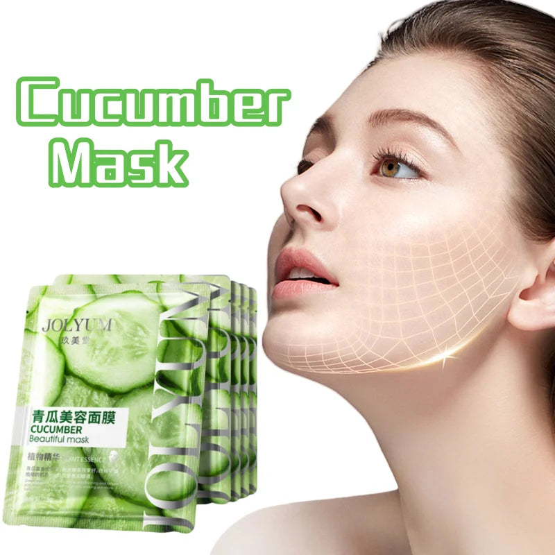 Cucumber Beauty Mask, Fruit Mask, Contains Cucumber Extract, Skin-Nourishing Glycerin, Moisturizing and Water-Locking Ingredients, Makes Your Skin Smooth and Elastic - Home Beauty.
