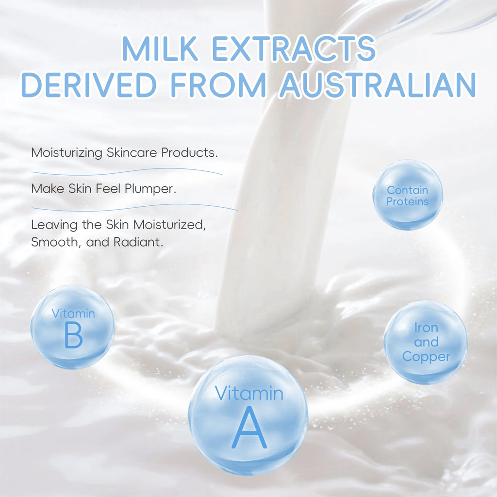 LAIKOU Milk Glowing Skincare Set 5pcs Hydrating Smoothing Improve Texture Reveal Radiance Refine Firmness