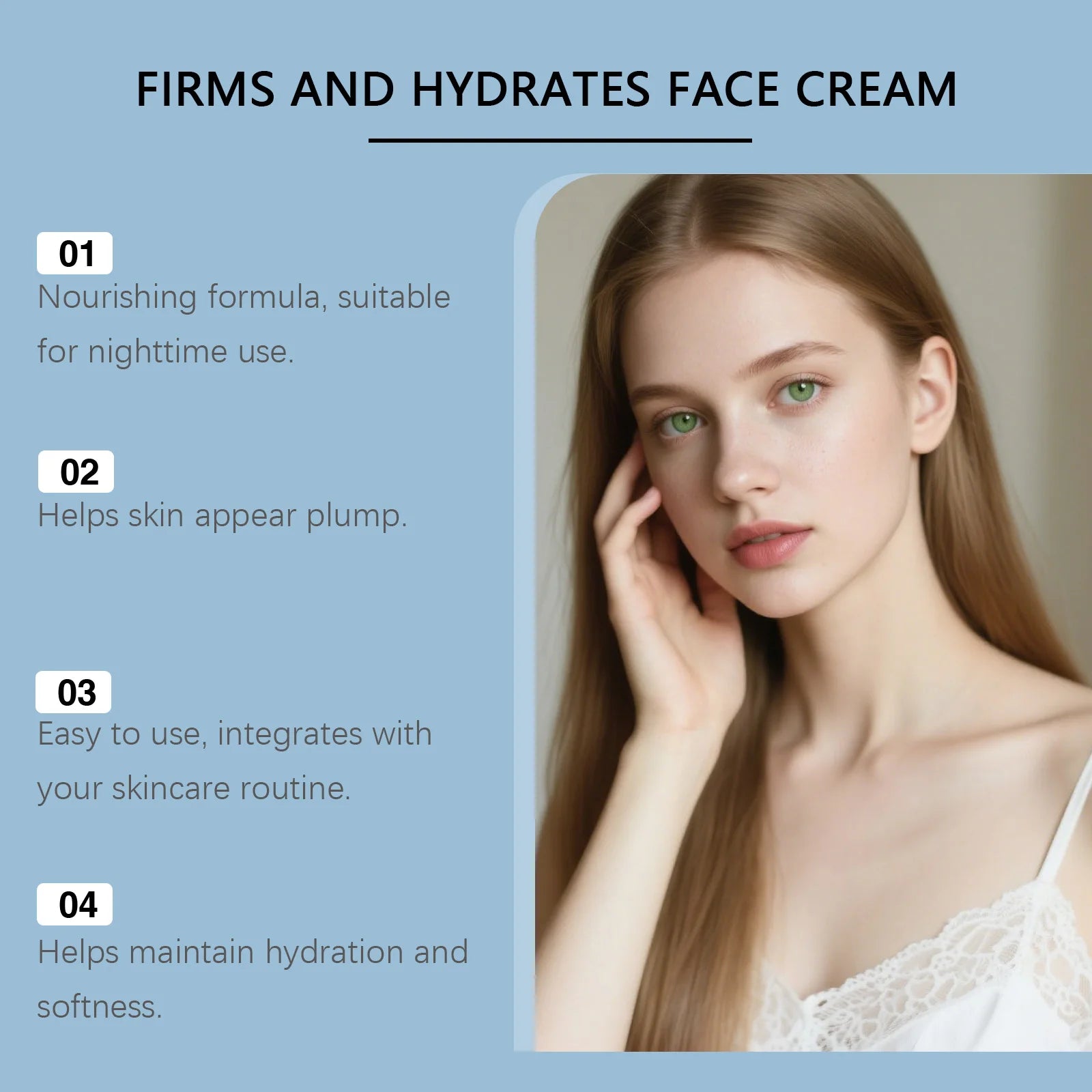 Copper Peptide Face Cream & Serum Set Firming Hydrating Skincare Smoothing Tightening Facial Skin Softens Skin Textur
