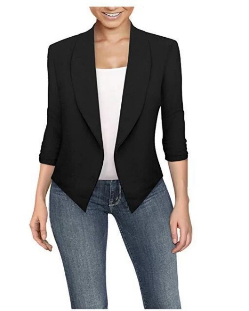 Big Size Slim Women Blazers Fashion 2022 Spring Jacket Female Work Office Solid Pocket Notched Blazer Feminino Coat