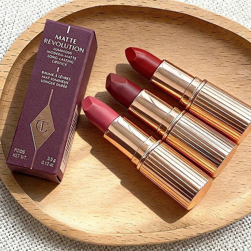 Luxury CT Multicolored Lip Gloss Lipstick Matte Solid Smooth Velvet Long-lasting Waterproof Non-stick Cup Non-fade Women Makeup