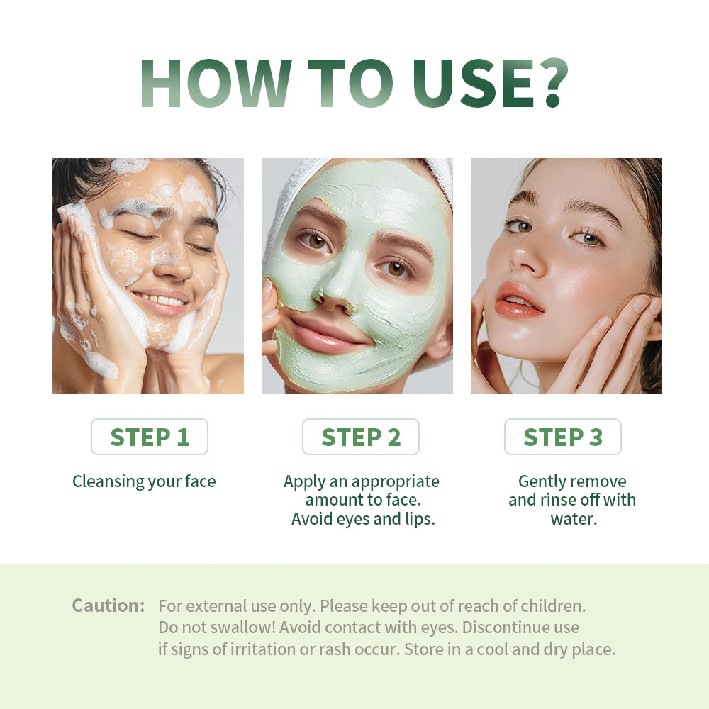 40g Face Clean Mask Green Tea Extract Cleansing Stick Deep Moisturizing Remove Blackhead Film Smear Refreshing Oil Control Mask