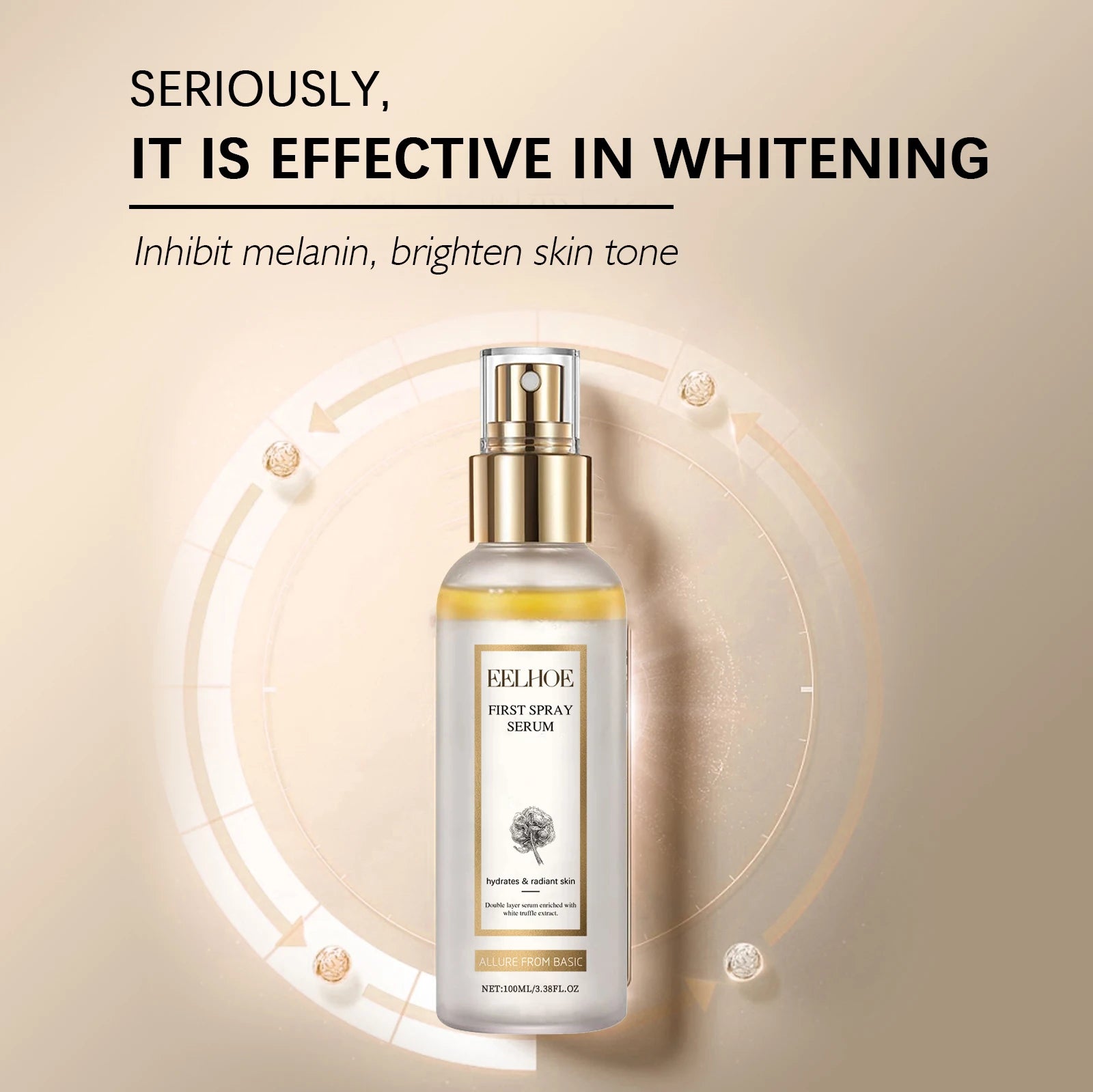 Facial Serum White Truffle Moisturizing Spray Melanin Correcting Glow Serum Fade Dark Spot Shrink Pores Brightening Skin Care
