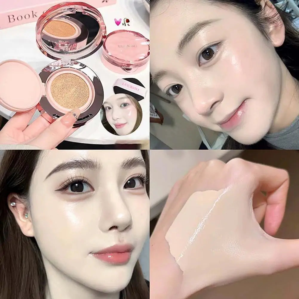 Cushion Foundation, Lightweight & Flawless Coverage Natural Cream Skin Finish, Waterproof & Non-Greasy For Women