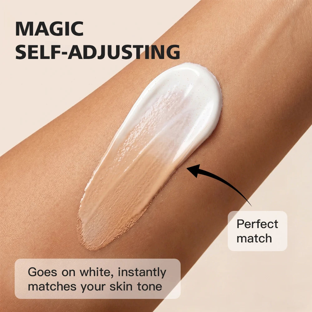 Color Changing Foundation Auto Skin Tone Matching 12H Long Lasting Light Medium Coverage Natural Dewy Face Makeup