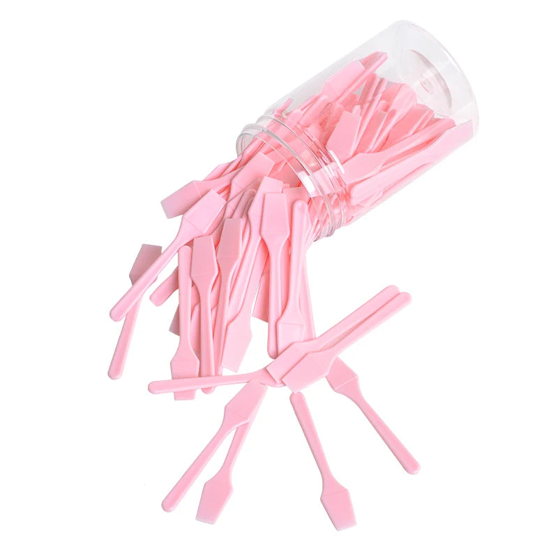 100 Pieces Cosmetic Spatulas Scoop Face Cream Mask Mud Mixing Plastic Spoon Beauty DIY Tools Eyes Facial Makeup Applicator