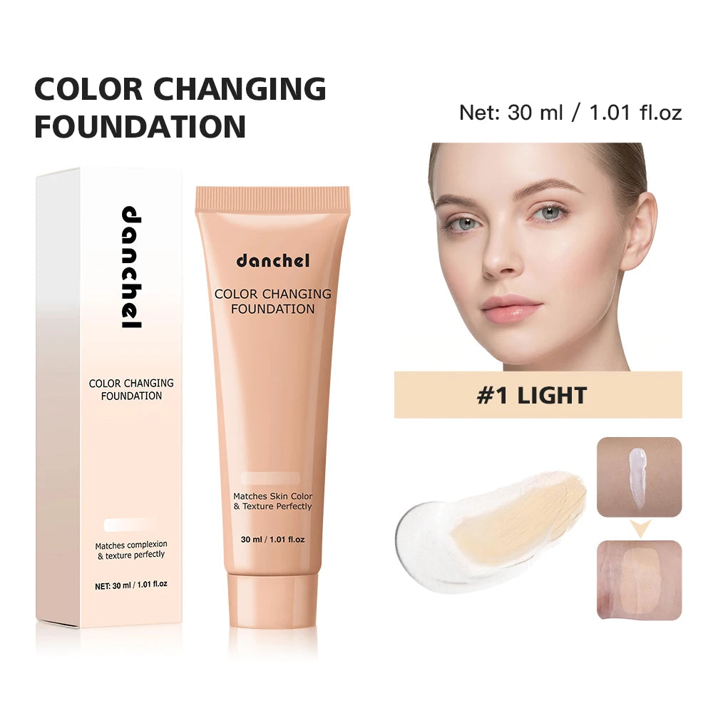 Color Changing Foundation Auto Skin Tone Matching 12H Long Lasting Light Medium Coverage Natural Dewy Face Makeup