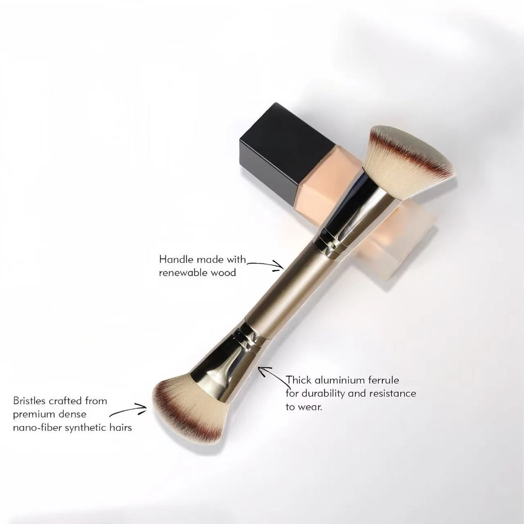 Professional Dual-Ended Makeup Brush Double-Ended Foundation Powder Blush Concealer Contour Blush Brush Cosmetic Tool