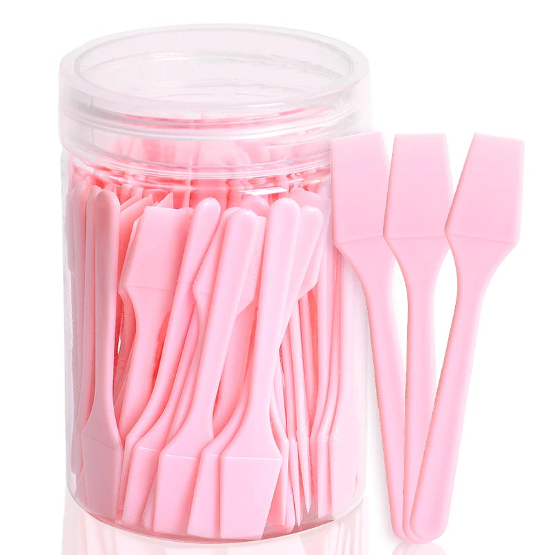 100 Pieces Cosmetic Spatulas Scoop Face Cream Mask Mud Mixing Plastic Spoon Beauty DIY Tools Eyes Facial Makeup Applicator