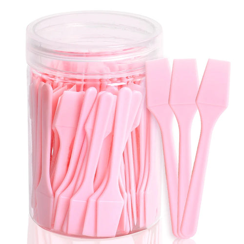 100 Pieces Cosmetic Spatulas Scoop Face Cream Mask Mud Mixing Plastic Spoon Beauty DIY Tools Eyes Facial Makeup Applicator