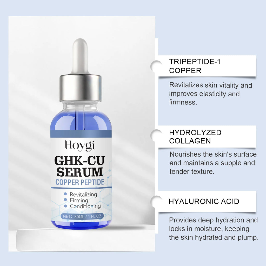 Copper Peptide Face Cream & Serum Set Firming Hydrating Skincare Smoothing Tightening Facial Skin Softens Skin Textur