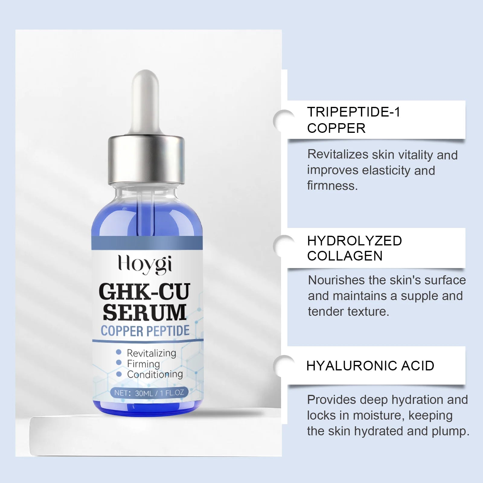 Copper Peptide Face Cream & Serum Set Firming Hydrating Skincare Smoothing Tightening Facial Skin Softens Skin Textur