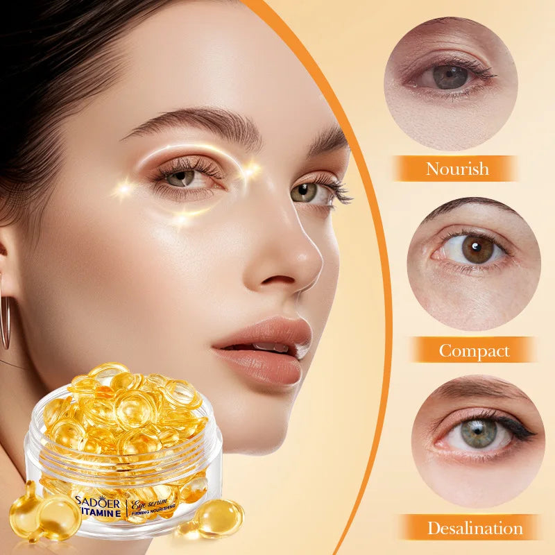 Sadoer Evening Primrose Vitamin E Firming Capsule Eye Cream, Eye Serum, Contains Evening Primrose Extract, Tocopherol, Camellia