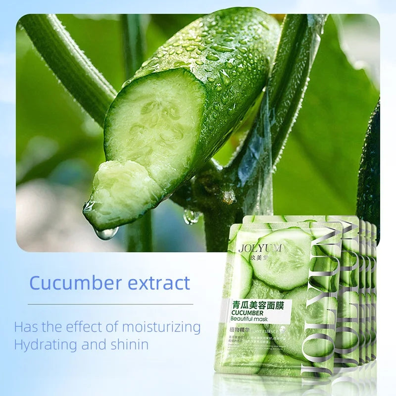 Cucumber Beauty Mask, Fruit Mask, Contains Cucumber Extract, Skin-Nourishing Glycerin, Moisturizing and Water-Locking Ingredients, Makes Your Skin Smooth and Elastic - Home Beauty.