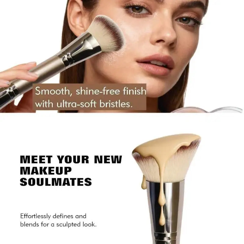 Professional Dual-Ended Makeup Brush Double-Ended Foundation Powder Blush Concealer Contour Blush Brush Cosmetic Tool