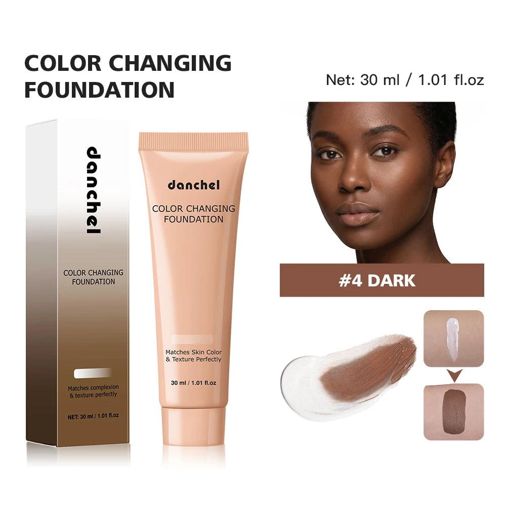 Color Changing Foundation Auto Skin Tone Matching 12H Long Lasting Light Medium Coverage Natural Dewy Face Makeup