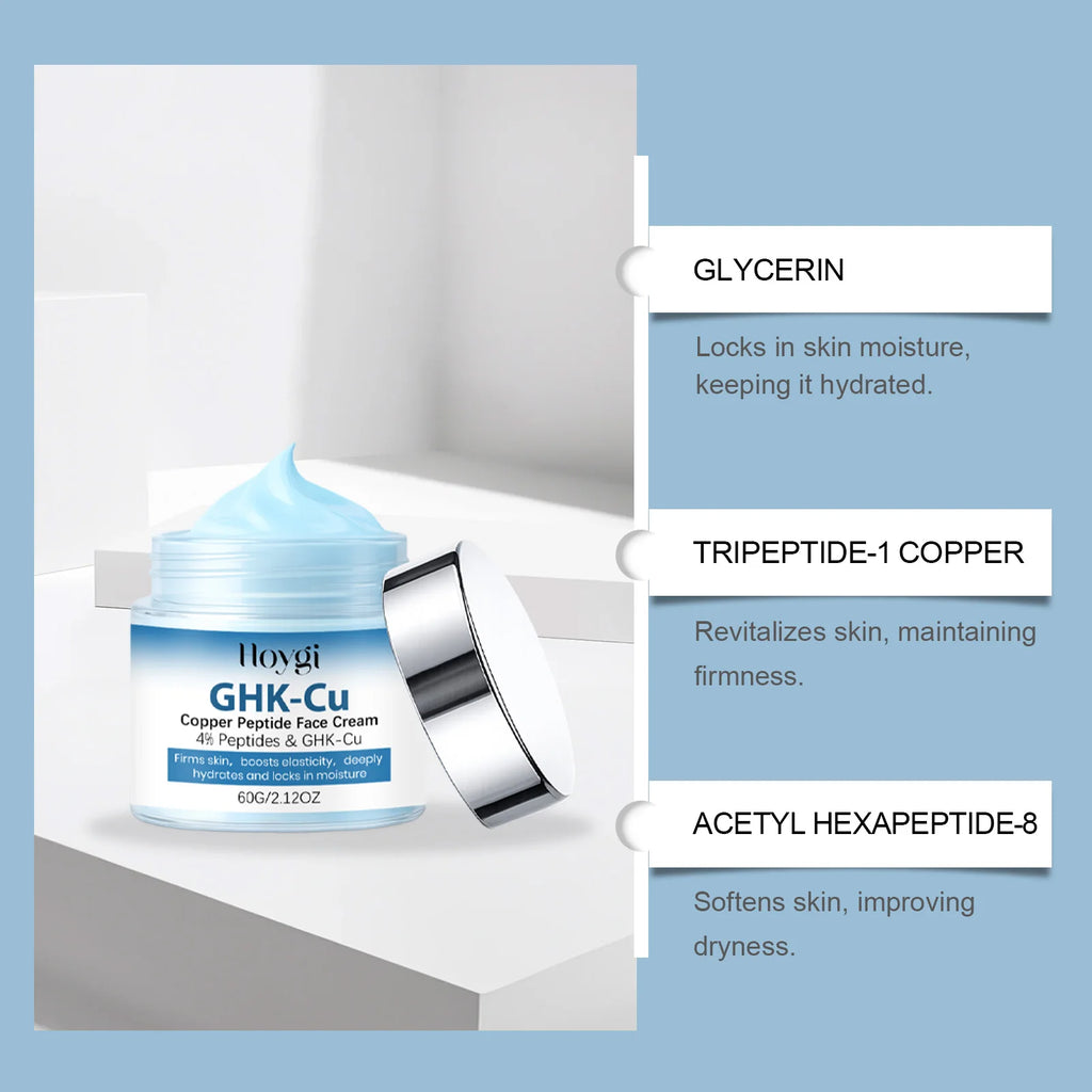 Copper Peptide Face Cream & Serum Set Firming Hydrating Skincare Smoothing Tightening Facial Skin Softens Skin Textur