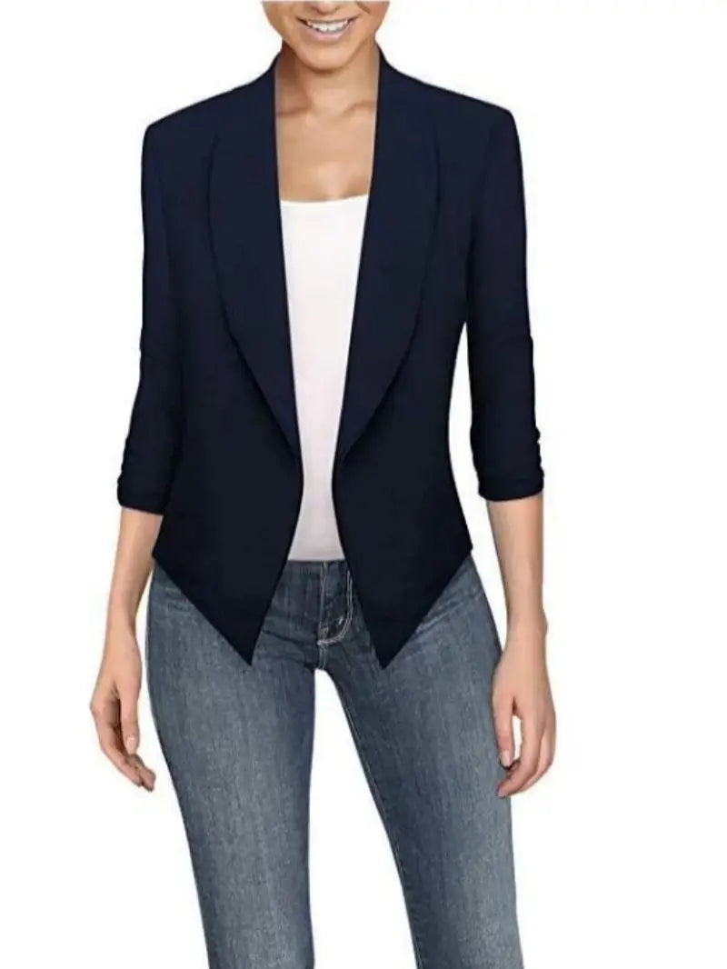 Big Size Slim Women Blazers Fashion 2022 Spring Jacket Female Work Office Solid Pocket Notched Blazer Feminino Coat