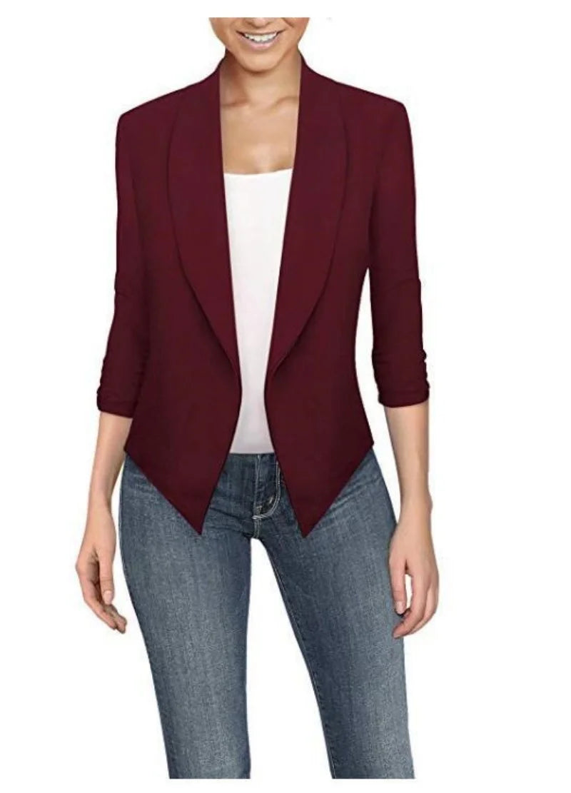 Big Size Slim Women Blazers Fashion 2022 Spring Jacket Female Work Office Solid Pocket Notched Blazer Feminino Coat