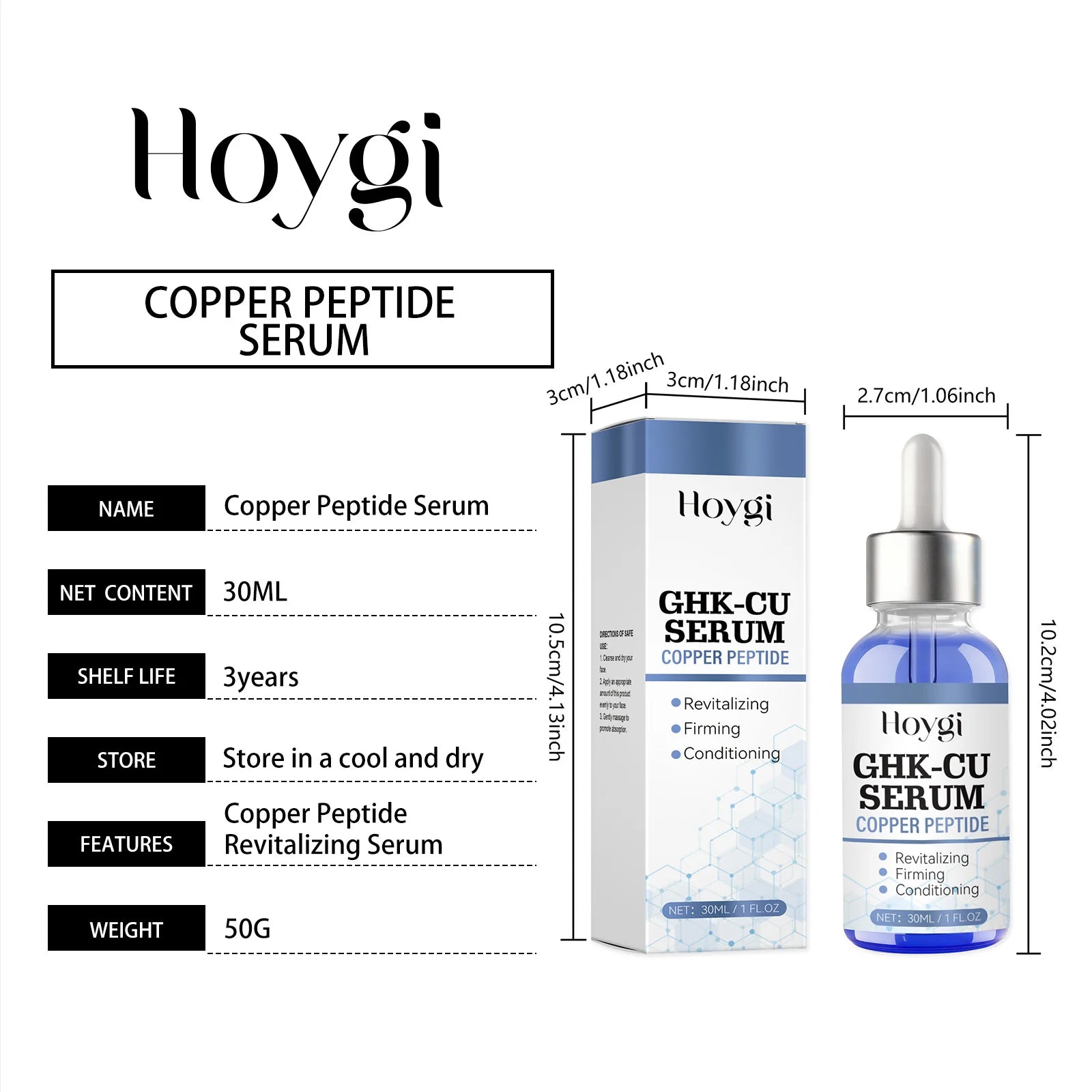 Copper Peptide Face Cream & Serum Set Firming Hydrating Skincare Smoothing Tightening Facial Skin Softens Skin Textur