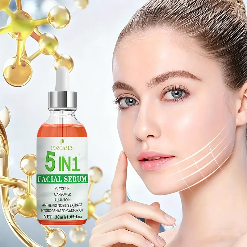5-in-1 facial serum moisturizes and hydrates, suitable for dry and rough skin, and is suitable for all skin types.