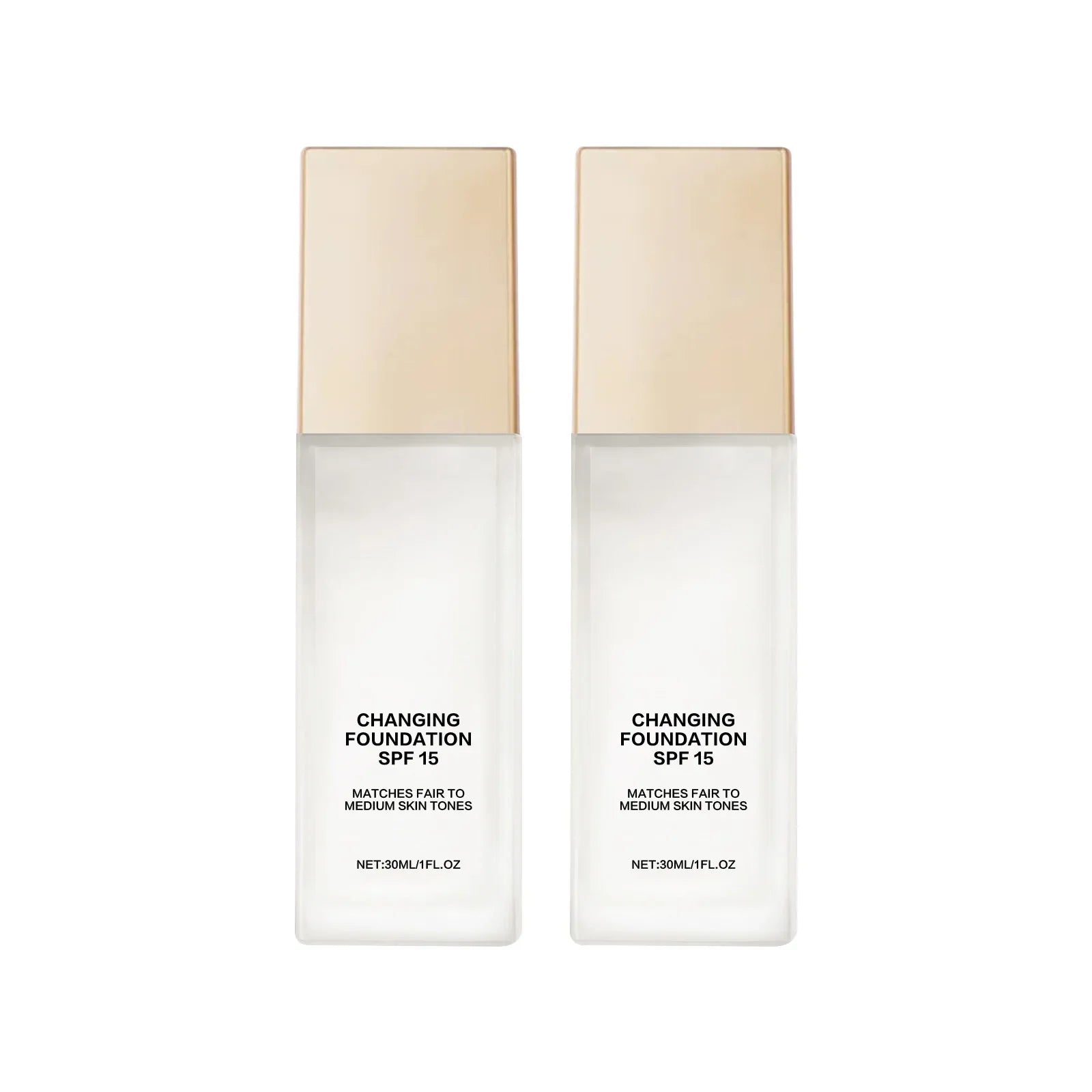 Changing Foundation SPF 15 Lightweight Liquid Makeup for Fair to Medium Skin, Hydrating Natural Coverage with Hyaluronic Acid