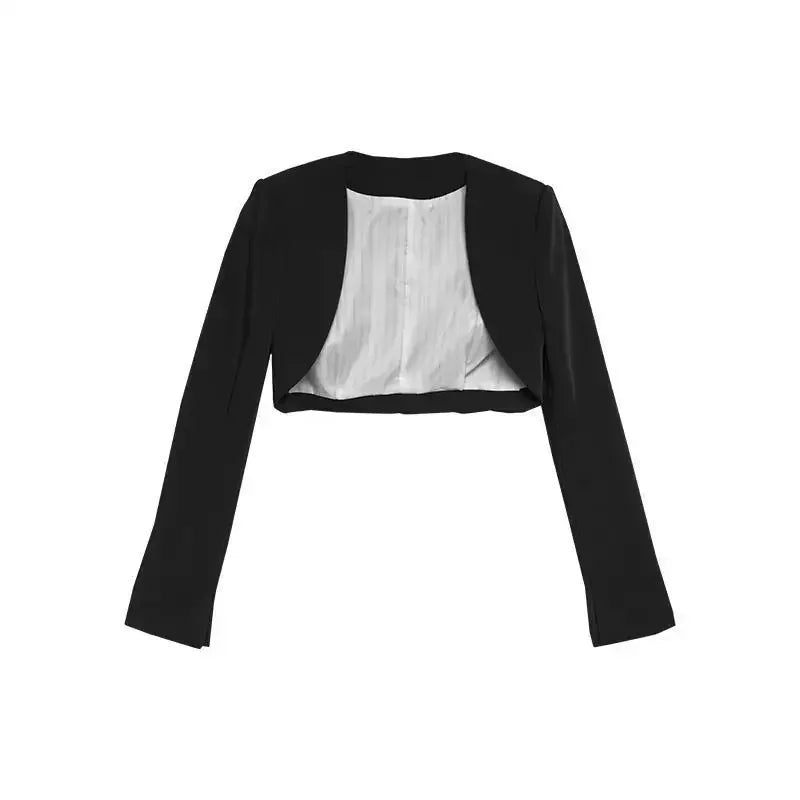 Blazers for Women Cropped Long Sleeve Jacket Solid Spring Streetwear Chic Simple All-match American Style Hotsweet Sexy Female