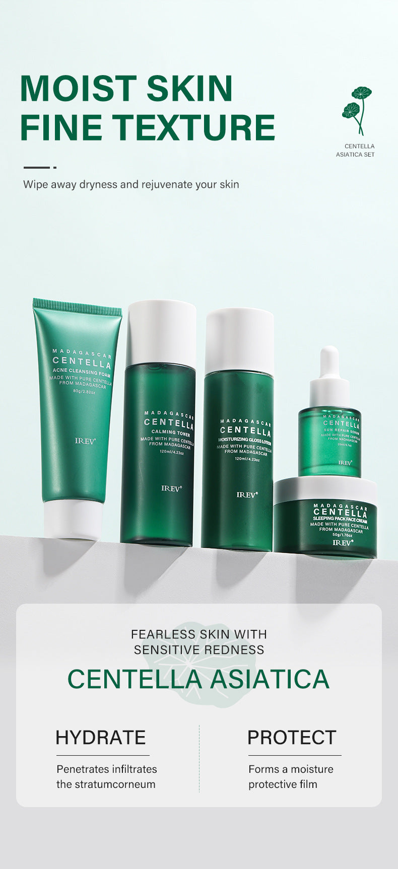 Private Label Skin Repair Centella Skin Care Kit