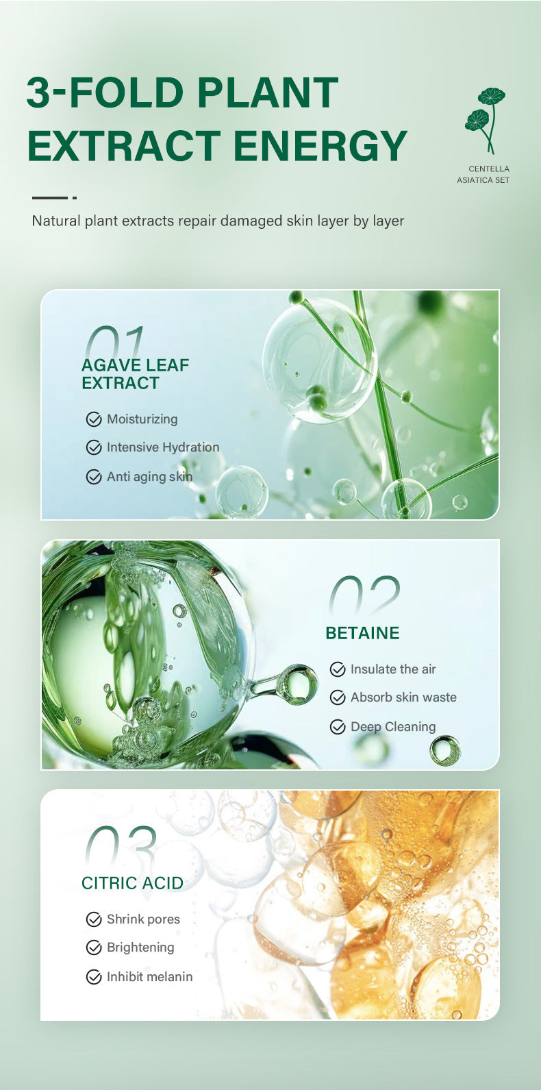 Private Label Skin Repair Centella Skin Care Kit